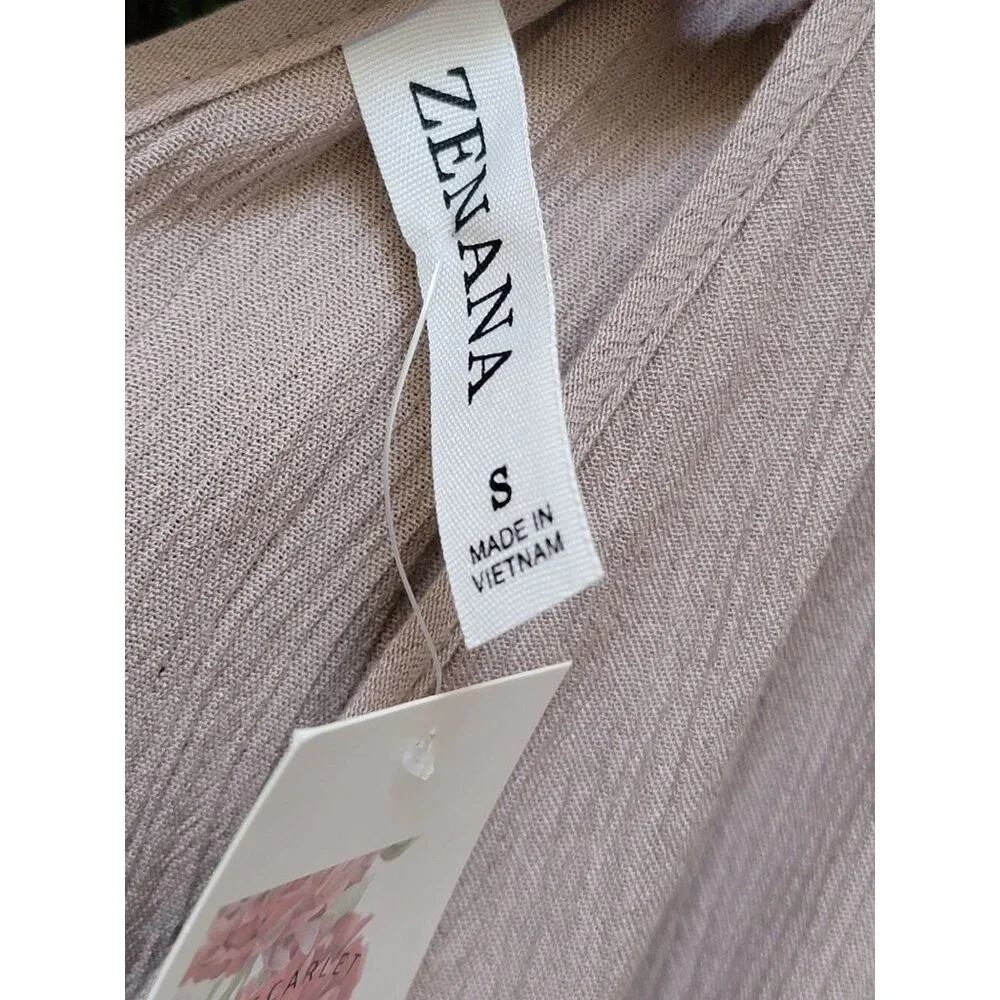 Zenana Grecian Romper In Soft Taupe With Deep V-Neck & Tie Back Detail Womens Si - Picture 4 of 6